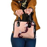 Polynesia Hibiscus Shoulder Handbag Rose Bud Curve Motif - Polynesian Pride