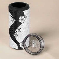 Polynesia Hibiscus 4 in 1 Can Cooler Tumbler White Curve Motif LT05 - Polynesian Pride
