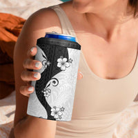 Polynesia Hibiscus 4 in 1 Can Cooler Tumbler White Curve Motif LT05 - Polynesian Pride