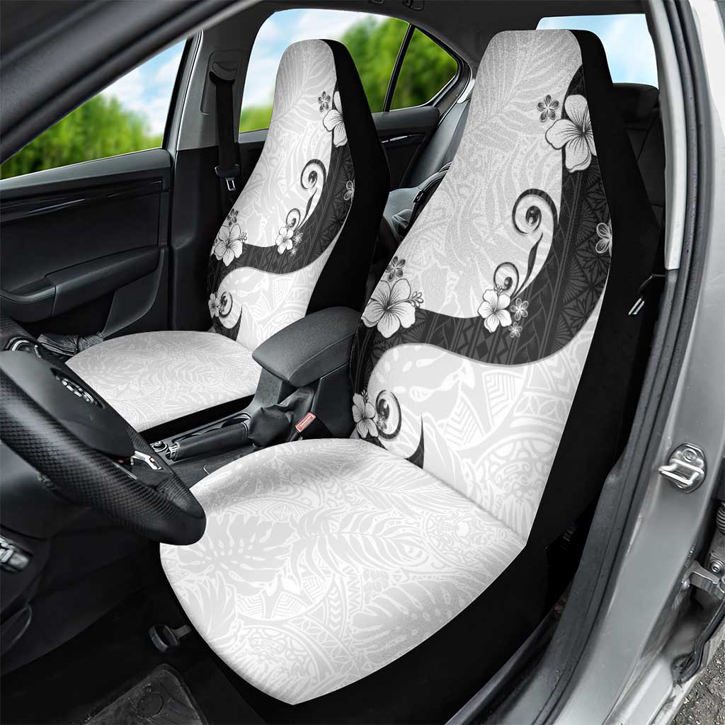 Polynesia Hibiscus Car Seat Cover White Curve Motif LT05 - Polynesian Pride