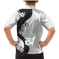 Polynesia Hibiscus Family Matching Mermaid Dress and Hawaiian Shirt White Curve Motif LT05 - Polynesian Pride