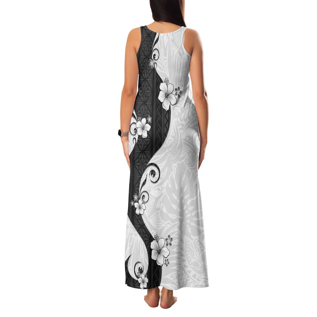 Polynesia Hibiscus Family Matching Tank Maxi Dress and Hawaiian Shirt White Curve Motif LT05 - Polynesian Pride