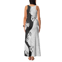 Polynesia Hibiscus Family Matching Tank Maxi Dress and Hawaiian Shirt White Curve Motif LT05 - Polynesian Pride