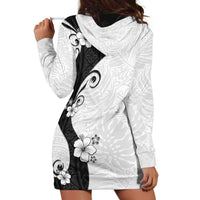 Polynesia Hibiscus Hoodie Dress White Curve Motif LT05 - Polynesian Pride