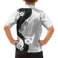 Polynesia Hibiscus Kid Hawaiian Shirt White Curve Motif - Polynesian Pride