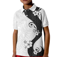 Polynesia Hibiscus Kid Polo Shirt White Curve Motif LT05 Kid White - Polynesian Pride