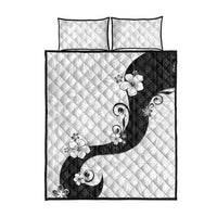 Polynesia Hibiscus Quilt Bed Set White Curve Motif LT05 - Polynesian Pride