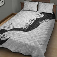 Polynesia Hibiscus Quilt Bed Set White Curve Motif LT05 - Polynesian Pride