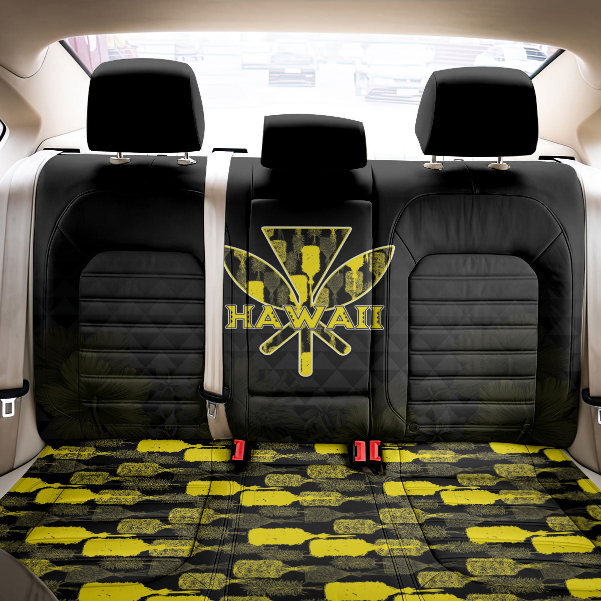 Aloha Hawaii Kahili Back Car Seat Cover Kanaka Maoli With Kakau Pattern LT05 - Polynesian Pride