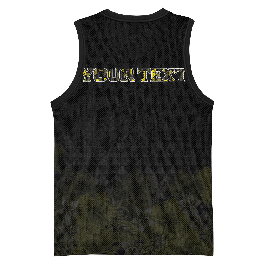 Personalised Aloha Hawaii Kahili Basketball Jersey Kanaka Maoli With Kakau Pattern LT05 - Polynesian Pride