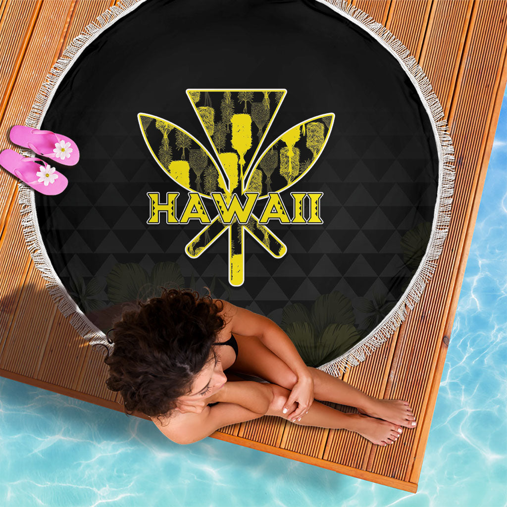 Aloha Hawaii Kahili Beach Blanket Kanaka Maoli With Kakau Pattern LT05 - Polynesian Pride