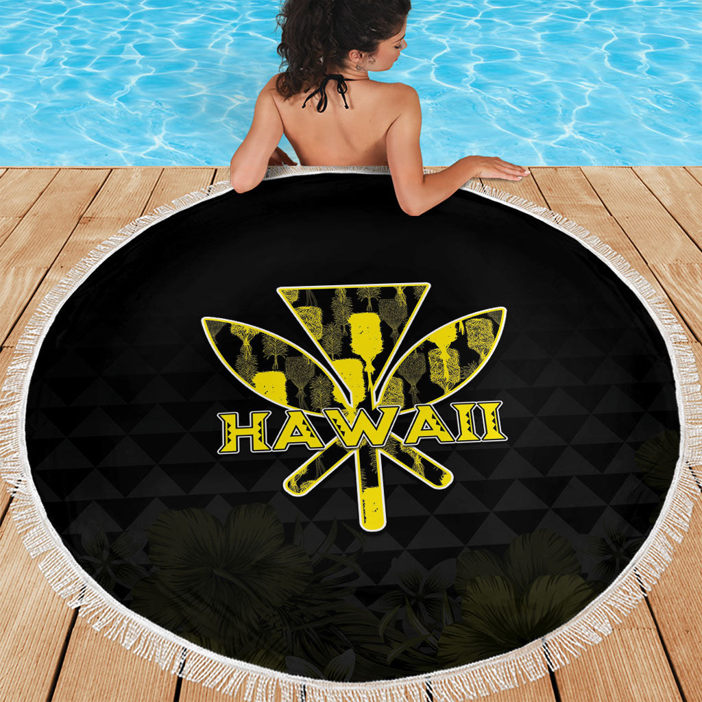 Aloha Hawaii Kahili Beach Blanket Kanaka Maoli With Kakau Pattern LT05 - Polynesian Pride