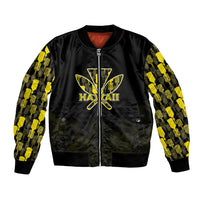 Personalised Aloha Hawaii Kahili Bomber Jacket Kanaka Maoli With Kakau Pattern LT05 Unisex Black - Polynesian Pride