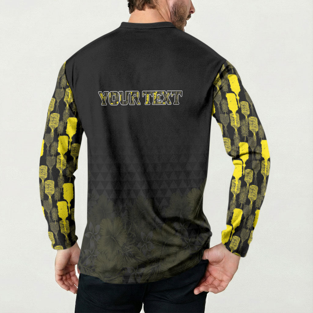 Personalised Aloha Hawaii Kahili Button Sweatshirt Kanaka Maoli With Kakau Pattern LT05 - Polynesian Pride