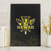 Aloha Hawaii Kahili Canvas Wall Art Kanaka Maoli With Kakau Pattern LT05 Without Frame Black - Polynesian Pride