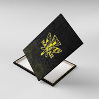 Aloha Hawaii Kahili Canvas Wall Art Kanaka Maoli With Kakau Pattern LT05 With Frame Black - Polynesian Pride