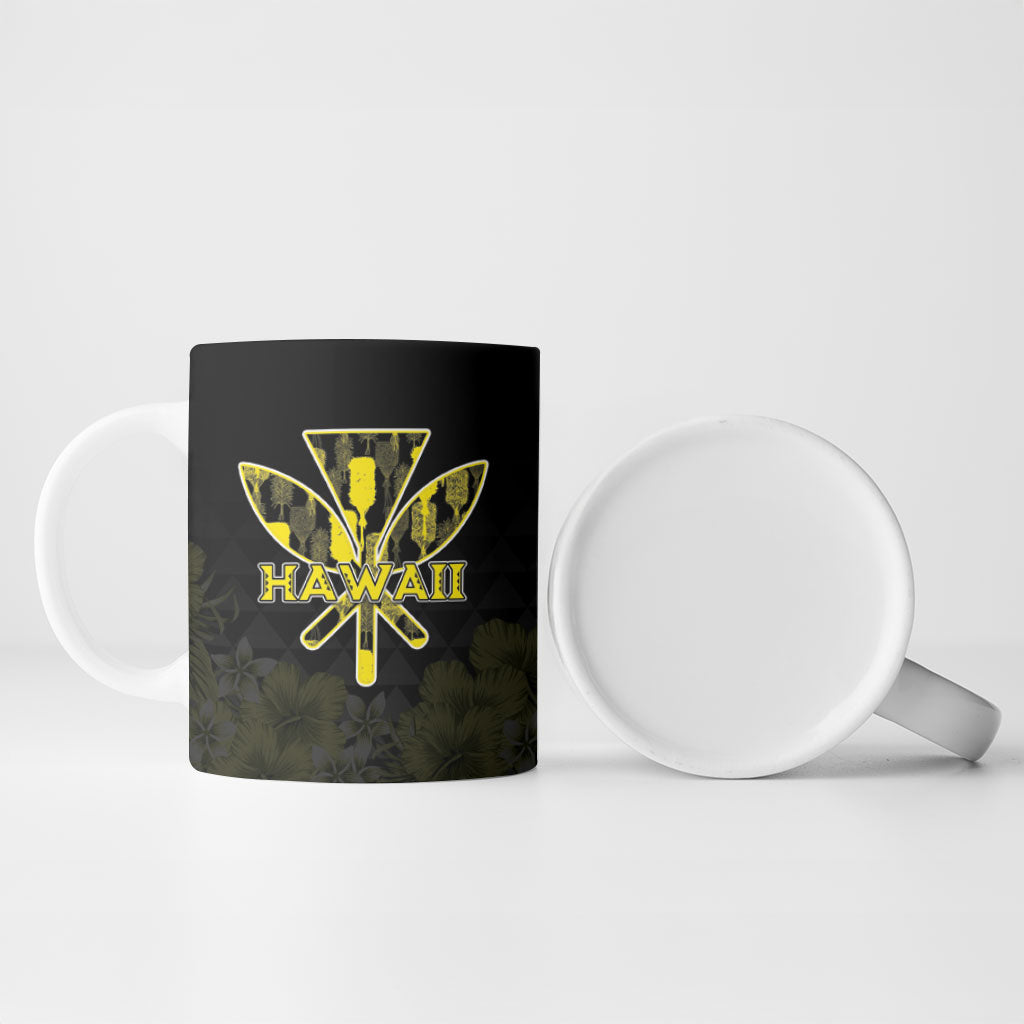 Personalised Aloha Hawaii Kahili Ceramic Mug Kanaka Maoli With Kakau Pattern LT05 - Polynesian Pride