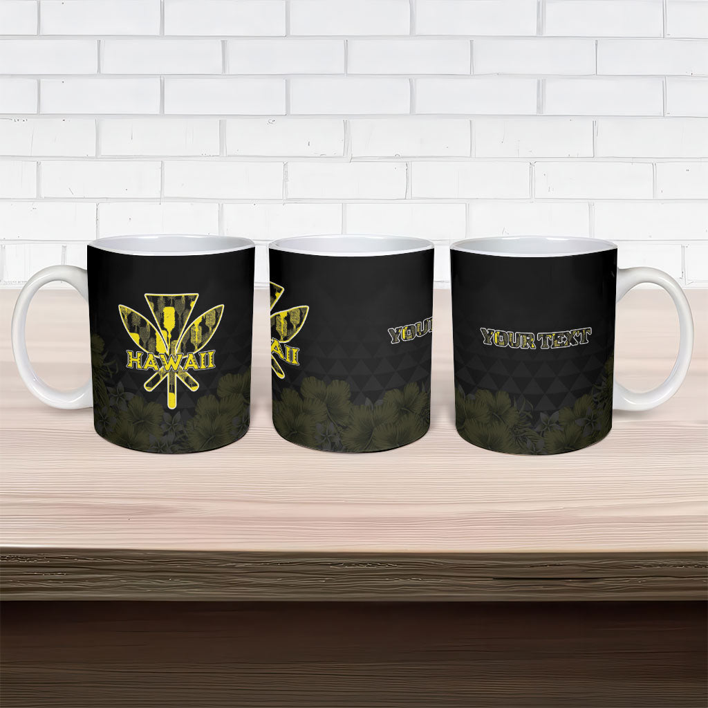 Personalised Aloha Hawaii Kahili Ceramic Mug Kanaka Maoli With Kakau Pattern LT05 - Polynesian Pride