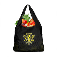 Aloha Hawaii Kahili Grocery Bag Kanaka Maoli With Kakau Pattern LT05 1-pack One Size Black - Polynesian Pride