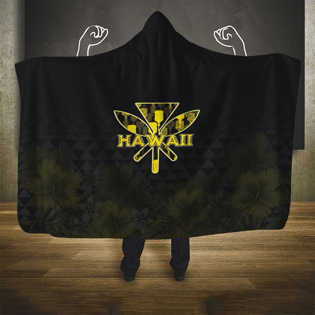 Aloha Hawaii Kahili Hooded Blanket Kanaka Maoli With Kakau Pattern LT05 - Polynesian Pride