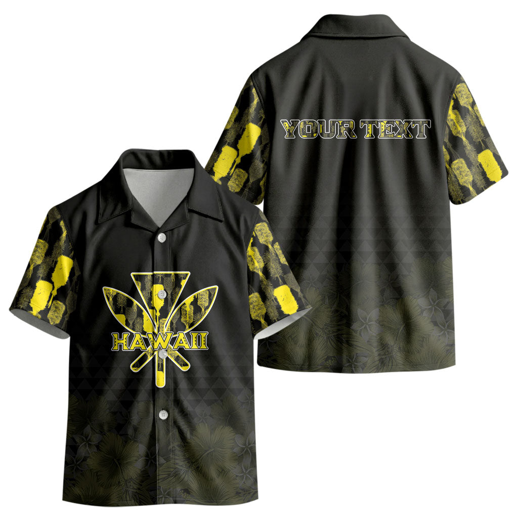 Personalised Aloha Hawaii Kahili Kid Hawaiian Shirt Kanaka Maoli With Kakau Pattern LT05 - Polynesian Pride