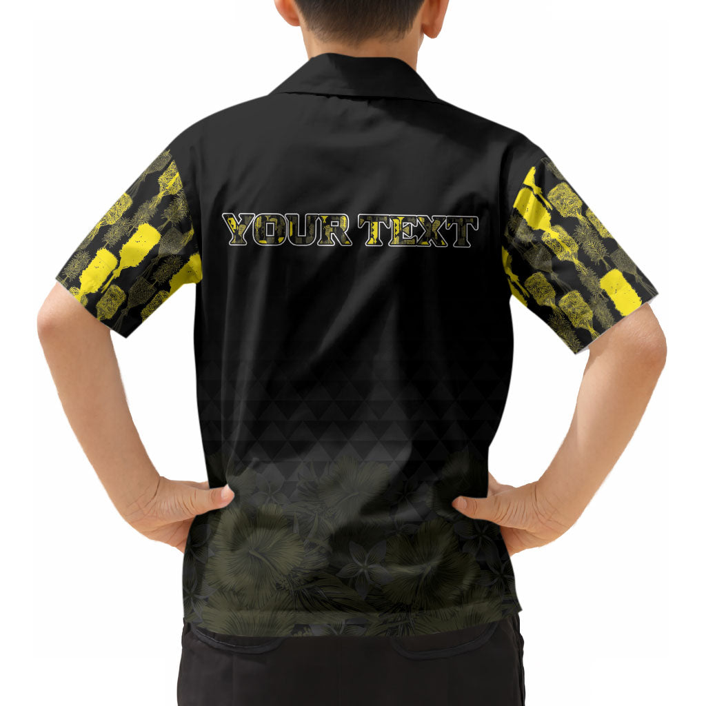Personalised Aloha Hawaii Kahili Kid Hawaiian Shirt Kanaka Maoli With Kakau Pattern LT05 - Polynesian Pride