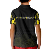 Personalised Aloha Hawaii Kahili Kid Polo Shirt Kanaka Maoli With Kakau Pattern LT05 - Polynesian Pride