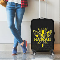 Aloha Hawaii Kahili Luggage Cover Kanaka Maoli With Kakau Pattern LT05 - Polynesian Pride