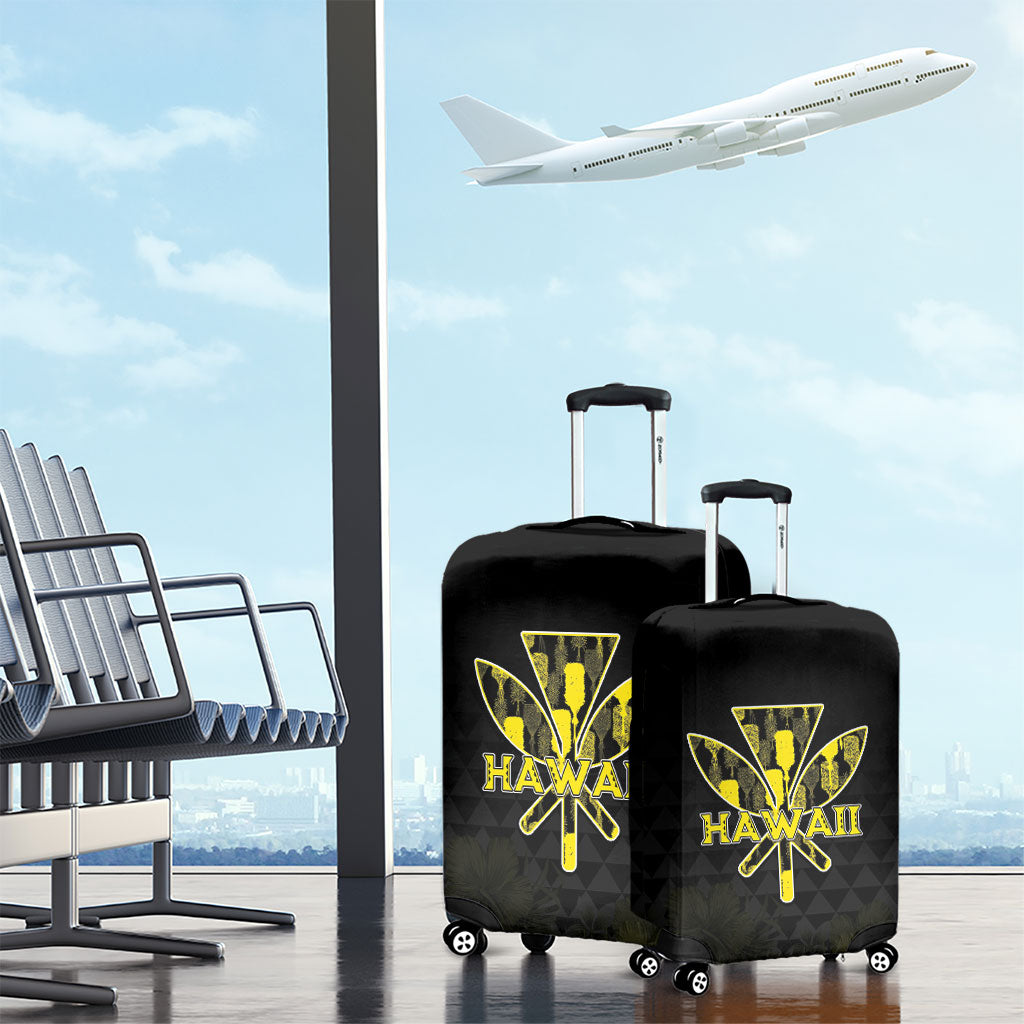 Aloha Hawaii Kahili Luggage Cover Kanaka Maoli With Kakau Pattern LT05 - Polynesian Pride