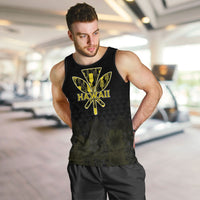 Personalised Aloha Hawaii Kahili Men Tank Top Kanaka Maoli With Kakau Pattern LT05 Black - Polynesian Pride
