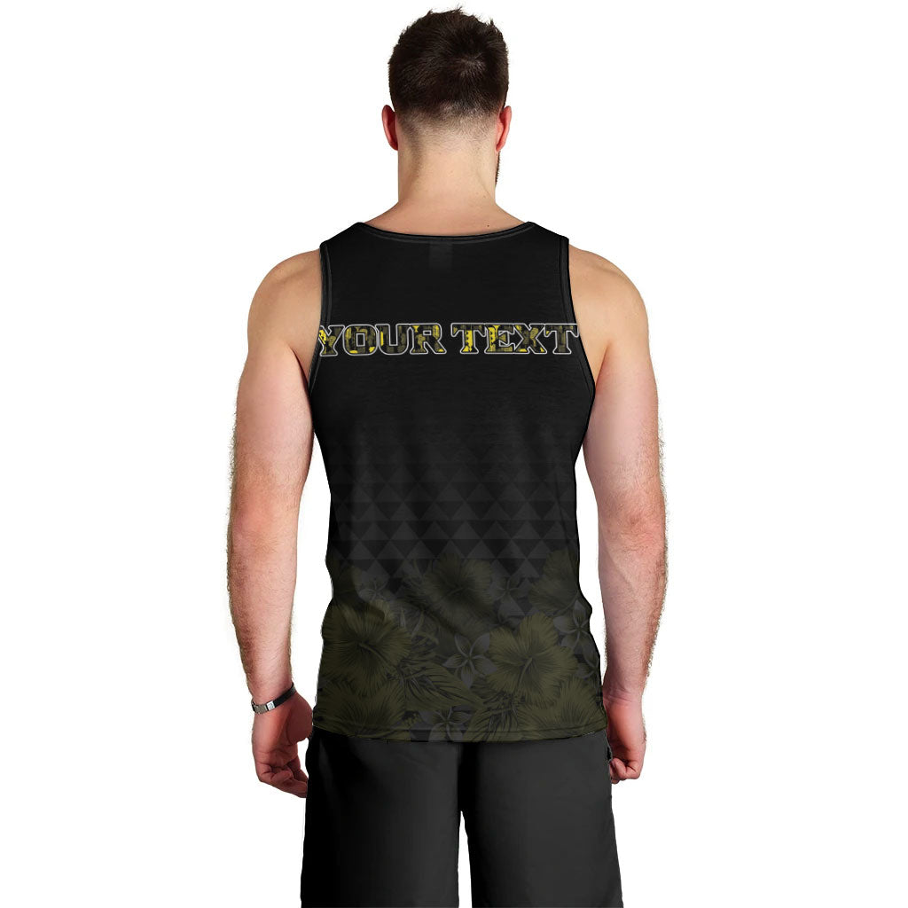 Personalised Aloha Hawaii Kahili Men Tank Top Kanaka Maoli With Kakau Pattern LT05 - Polynesian Pride