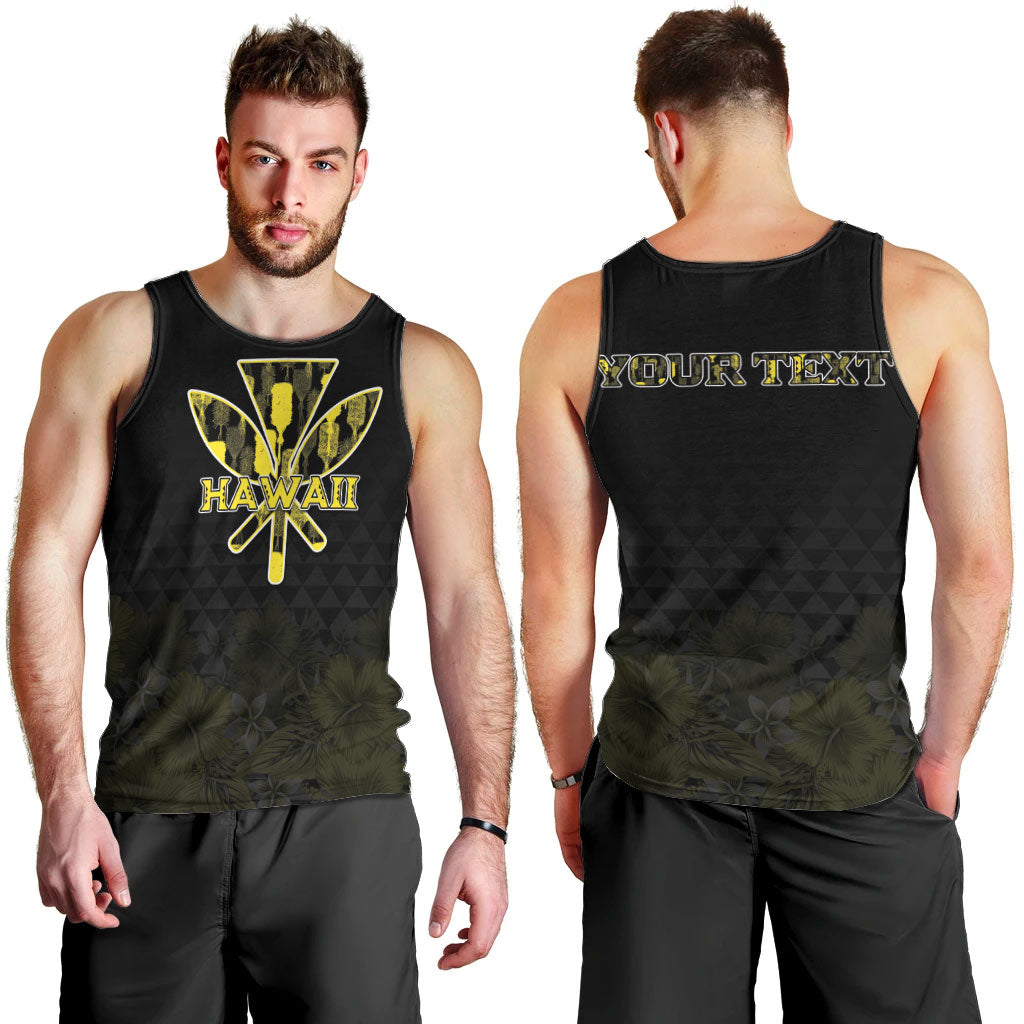 Personalised Aloha Hawaii Kahili Men Tank Top Kanaka Maoli With Kakau Pattern LT05 - Polynesian Pride
