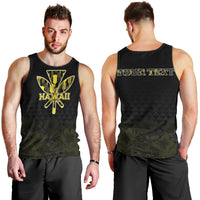 Personalised Aloha Hawaii Kahili Men Tank Top Kanaka Maoli With Kakau Pattern LT05 - Polynesian Pride