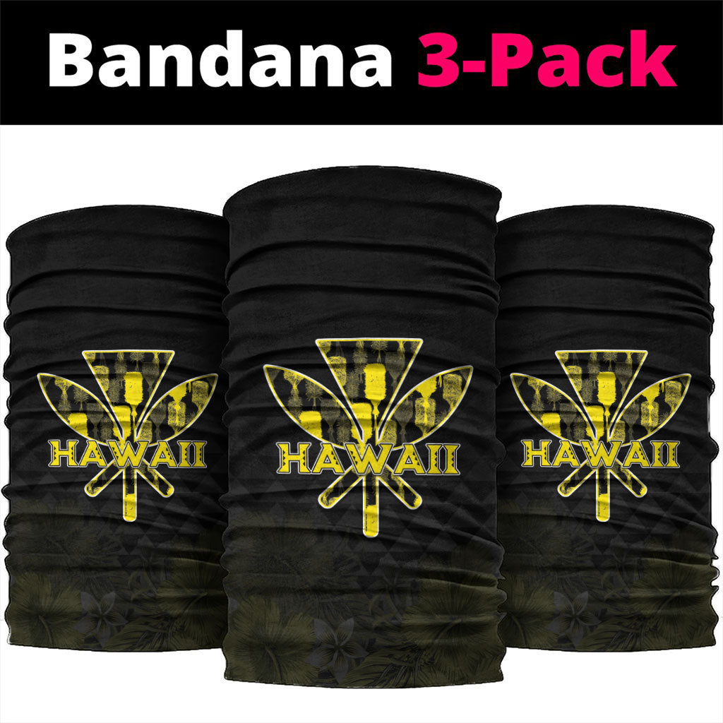Aloha Hawaii Kahili Neck Gaiter Kanaka Maoli With Kakau Pattern LT05 package One Size: 25*50cm Black - Polynesian Pride