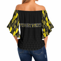 Personalised Aloha Hawaii Kahili Off Shoulder Wrap Waist Top Kanaka Maoli With Kakau Pattern LT05 - Polynesian Pride