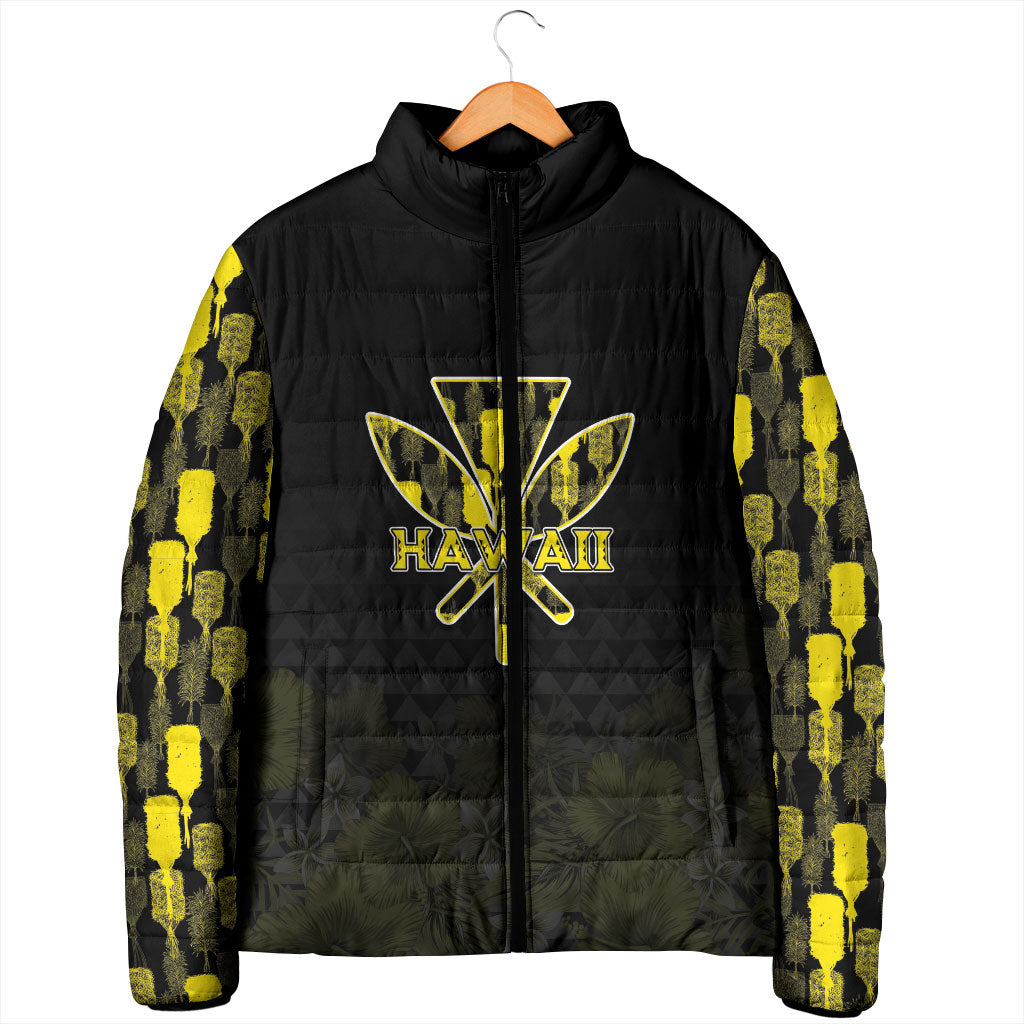 Personalised Aloha Hawaii Kahili Padded Jacket Kanaka Maoli With Kakau Pattern LT05 - Polynesian Pride