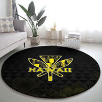 Aloha Hawaii Kahili Round Carpet Kanaka Maoli With Kakau Pattern LT05 - Polynesian Pride