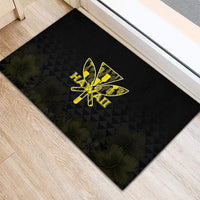 Aloha Hawaii Kahili Rubber Doormat Kanaka Maoli With Kakau Pattern LT05 - Polynesian Pride