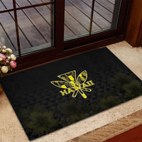 Aloha Hawaii Kahili Rubber Doormat Kanaka Maoli With Kakau Pattern LT05 - Polynesian Pride