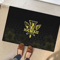 Aloha Hawaii Kahili Rubber Doormat Kanaka Maoli With Kakau Pattern LT05 - Polynesian Pride