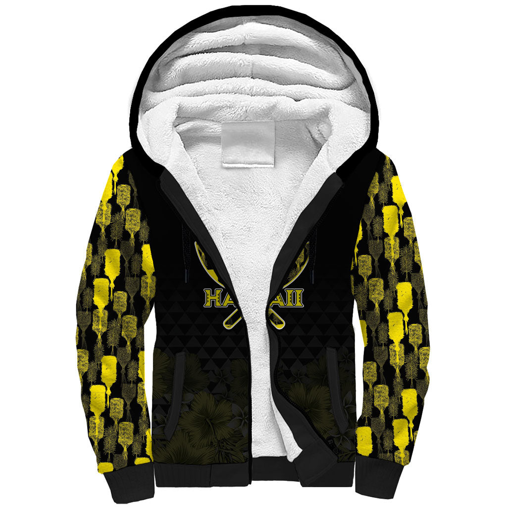 Personalised Aloha Hawaii Kahili Sherpa Hoodie Kanaka Maoli With Kakau Pattern LT05 Unisex Black - Polynesian Pride