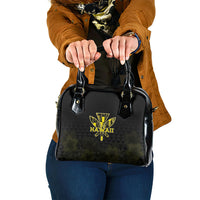 Aloha Hawaii Kahili Shoulder Handbag Kanaka Maoli With Kakau Pattern LT05 One Size Black - Polynesian Pride