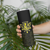 Personalised Aloha Hawaii Kahili Skinny Tumbler Kanaka Maoli With Kakau Pattern LT05 - Polynesian Pride