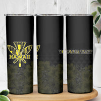 Personalised Aloha Hawaii Kahili Skinny Tumbler Kanaka Maoli With Kakau Pattern LT05 - Polynesian Pride