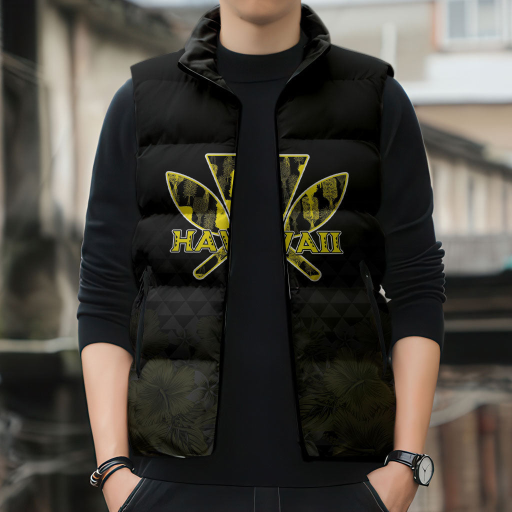 Personalised Aloha Hawaii Kahili Sleeveless Puffer Jacket Kanaka Maoli With Kakau Pattern LT05 - Polynesian Pride