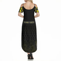 Personalised Aloha Hawaii Kahili Summer Maxi Dress Kanaka Maoli With Kakau Pattern LT05 - Polynesian Pride