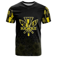 Personalised Aloha Hawaii Kahili T Shirt Kanaka Maoli With Kakau Pattern LT05 Black - Polynesian Pride