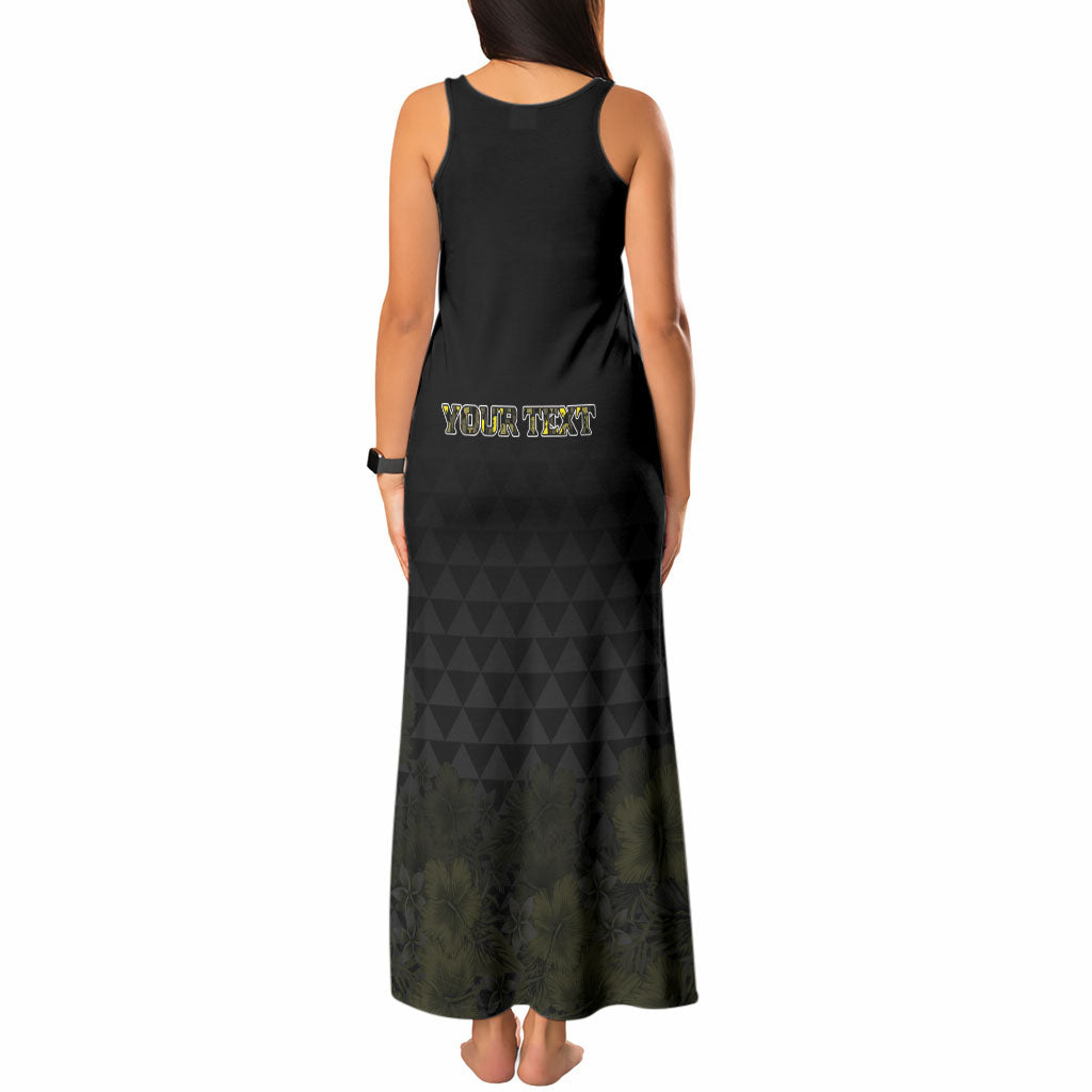 Personalised Aloha Hawaii Kahili Tank Maxi Dress Kanaka Maoli With Kakau Pattern LT05 - Polynesian Pride