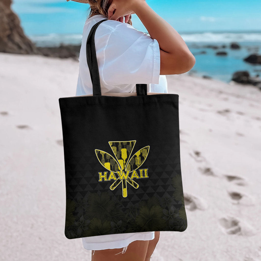 Aloha Hawaii Kahili Tote Bag Kanaka Maoli With Kakau Pattern LT05 - Polynesian Pride
