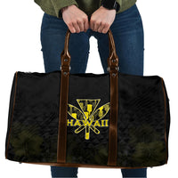Aloha Hawaii Kahili Travel Bag Kanaka Maoli With Kakau Pattern LT05 Black - Polynesian Pride